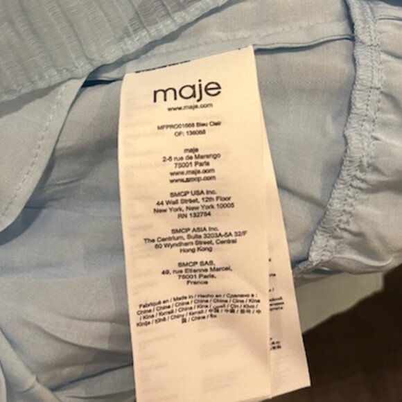 Light Blue Maje Crinkle-effect voile dress with ruffles - Picture 9 of 10